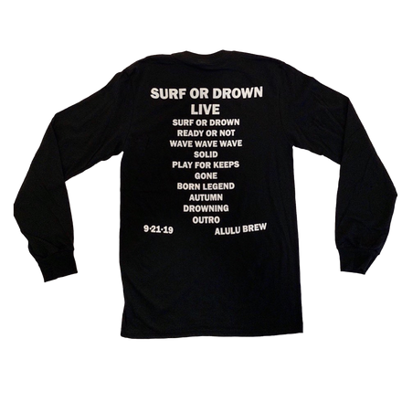 “Surf or Drown Live!” Retro Longsleeve Shirt